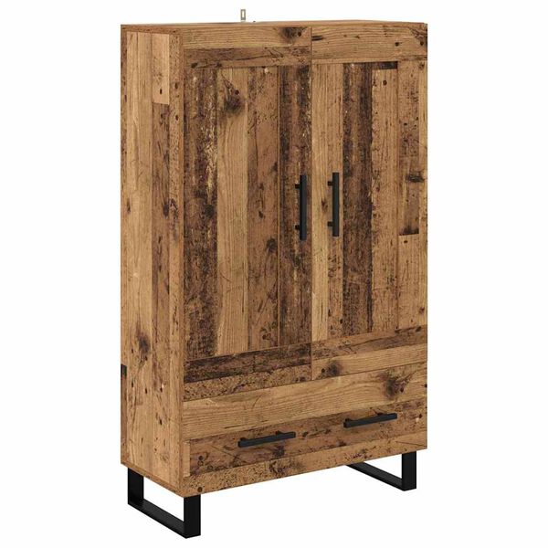 vidaXL Highboard met lade Oud Hout 69,5 x 31 x 115 cm Bewerkt hout