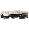 vidaXL Tuinbankenset 11 st Zwart en Cream Wit poly rattan