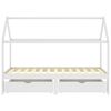vidaXL Kinderbedframe met lades massief grenenhout 90x200 cm wit