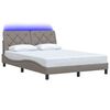 vidaXL Bedframe met LED zonder matras 140x190 cm stof taupe