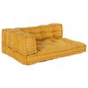 vidaXL Pallet Sofa Kussen 3 pcs Geel 120 x 80 x 38 cm Stof
