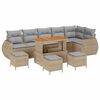 vidaXL Tuinbankenset 10 pcs Beige poly rattan