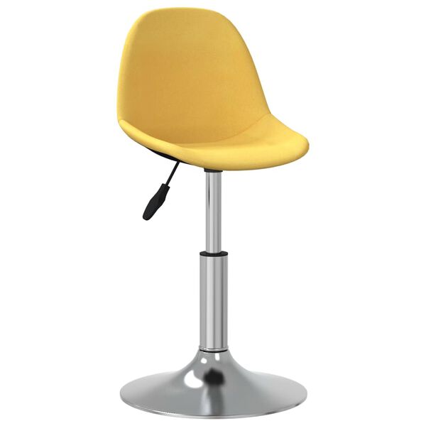 vidaXL Eetkamerstoelen 2 st draaibaar stof mosterdgeel