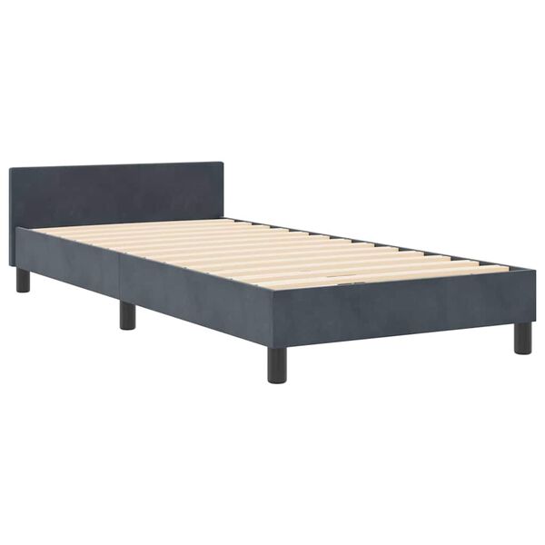 vidaXL Boxspringbed met hoofdeinde Donkergrijs 90 x 190 cm Fluweel