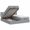 vidaXL Ottoman bed met matras met hoofdeinde 2 st Lichtgrijs Stof