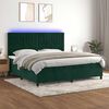vidaXL Boxspring met matras en LED fluweel donkergroen 200x200 cm