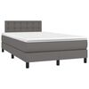 vidaXL Boxspring met matras kunstleer grijs 120x190 cm