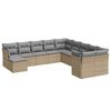 vidaXL 11-delige Tuinset met kussens poly rattan beige