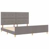 vidaXL Bedframe met hoofdeinde Taupe 200 x 200 cm Stof