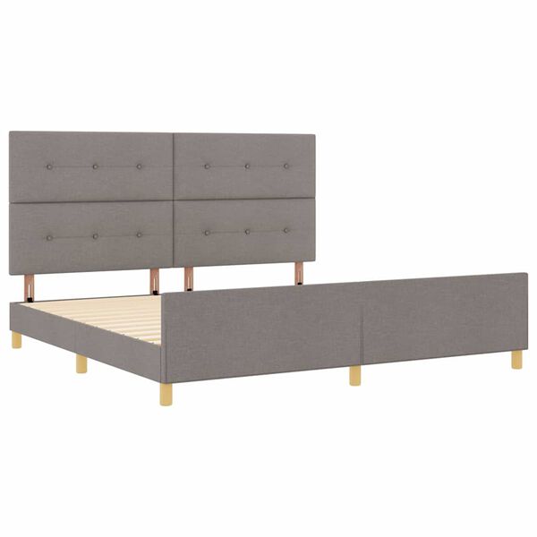 vidaXL Bedframe met hoofdeinde Taupe 200 x 200 cm Stof