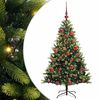 vidaXL Kunstkerstboom met scharnier 150 LEDs Groen 150 cm PVC en PE