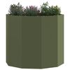vidaXL Plantenbak Olijf Groen 60 x 60 x 50 cm Staal