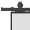 vidaXL Schuifdeur met beslagset 76x205 cm ESG glas zwart
