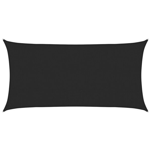 vidaXL Zonnezeil 160 g/m² 2,5x5 m HDPE zwart