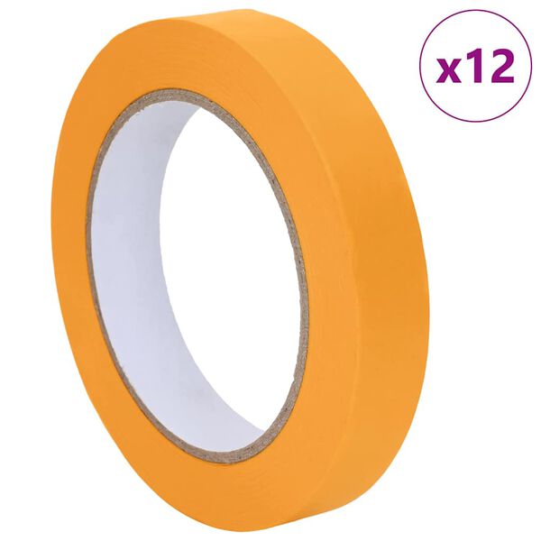 vidaXL Verf Maskertapes 12 pcs Geel 19mm x 50m Papier