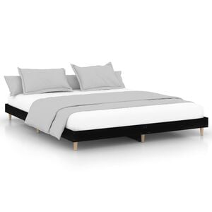 vidaXL Bedframe massief hout zwart 200x200 cm