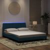 vidaXL Bedframe met LED zonder matras "Hanko" fluweel blauw 160x200 cm