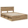 vidaXL Bedframe Ambachtelijk eiken 140 x 200 cm Massief grenenhout