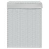 vidaXL Wasmand met deksel 46x33x60 cm poly rattan wit