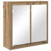 vidaXL Badkamer spiegelkast Artisan Eiken 60 x 20 x 60 cm Bewerkt hout