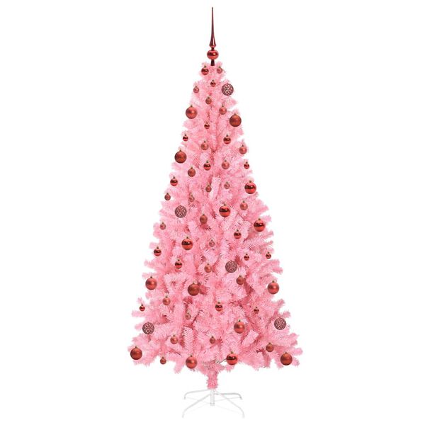 vidaXL Kerstboom met 300 LED met standaard Roze 180 cm PVC