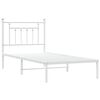 vidaXL Bedframe met hoofdbord metaal wit 90x200 cm