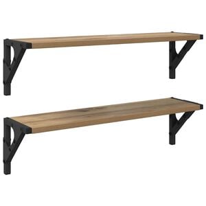 vidaXL Wandplanken 2 pcs Artisan Eiken 60 x 15 x 15,5 cm Bewerkt hout