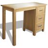 vidaXL Bureau met 3 lades 106x40x75 cm massief eikenhout