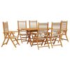 vidaXL Tuin eettafelset 7 st Beige Massief Acaciahout