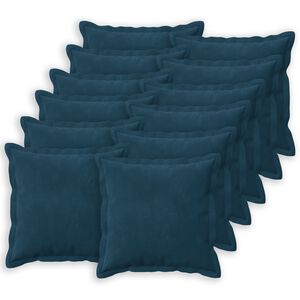 vidaXL Kussen met kussen HOUTEN 12 st Blauw fluweel