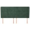 vidaXL Hoofdbord met randen 163x23x118/128 cm fluweel donkergroen