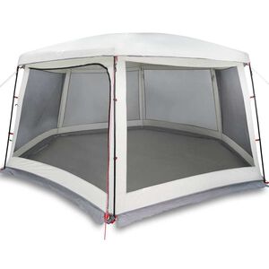 vidaXL Zwembadtent met uitneembare buiten- gaaswanden 670x590 cm grijs