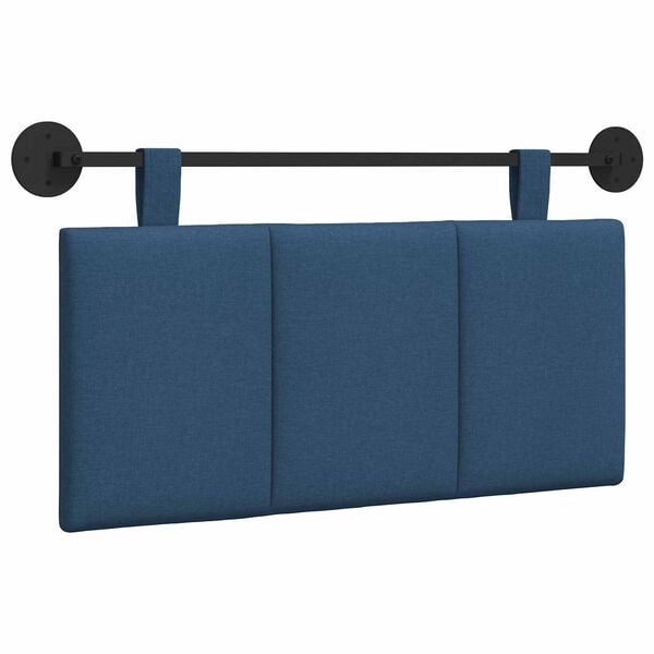 vidaXL Hangend Hoofdeinde Wandgemonteerd Blauw 90 x 55 x 5 cm Stof