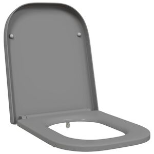 vidaXL Snelle Ontgrendel Toiletzitting Grijs 44.5 x 35 x 3.6 cm