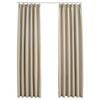 vidaXL Gordijnen verduisterend met haken 2 st 140x245 cm beige