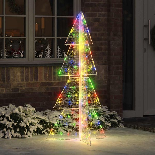 vidaXL Kerstboom met 160 LED Multikleur 150 cm Acryl