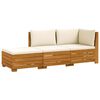 vidaXL Buiten bankenset met kussen 3 Stuk Bruin Massief Acaciahout