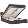 vidaXL Bed poef met matras en LED's 140x190 cm stof donkerbruin