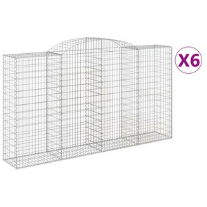 vidaXL Schanskorven 6 st gewelfd 300x50x160/180 cm ijzer