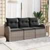 vidaXL Tuin Sofa Set Grijs poly rattan