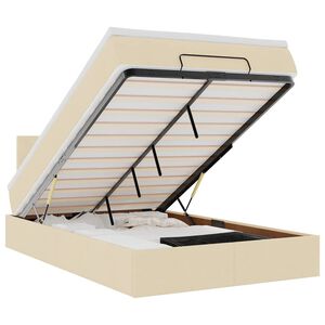 vidaXL Ottoman bed met matras 120x190cm stof cr&egrave;mekleurig