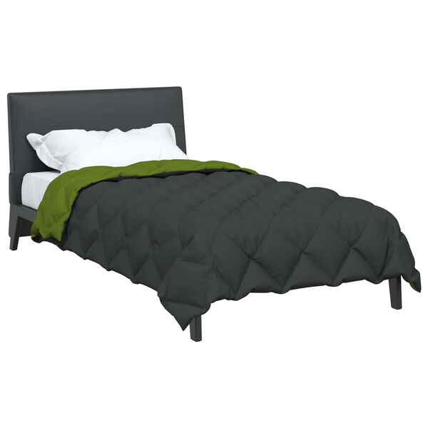 vidaXL Winter Dekbed Groen en Antraciet 220 x 155 cm Microfiber
