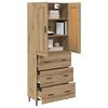 vidaXL Hoge kast met lade 2 pcs Artisan Eiken Bewerkt hout
