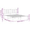 vidaXL Bedframe met hoofdbord metaal zwart 160x200 cm