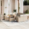 vidaXL 9-delige Loungeset met kussens poly rattan beige