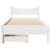 vidaXL Bedframe met lades massief grenenhout wit 75x190 cm