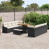 vidaXL Tuin Sofa Set met kussen met opslag 11 pcs Zwart en Cr&egrave;me