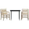 vidaXL 3-delige Bistroset met kussens poly rattan beige