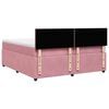 vidaXL Boxspring met matras fluweel roze 200x200 cm