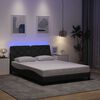 vidaXL Bedframe met LED zonder matras 140x190 cm stof donkergrijs